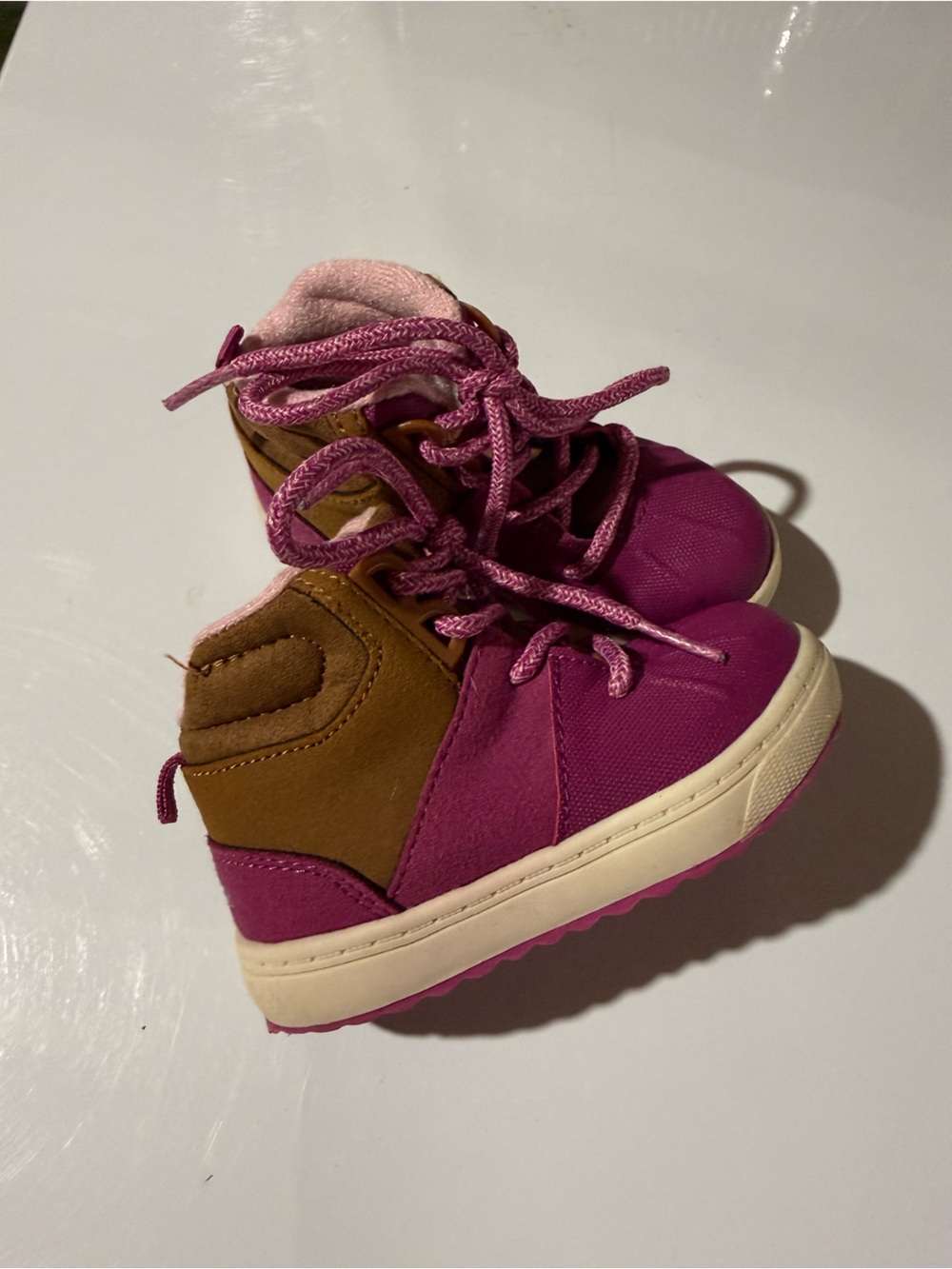 OshKosh B'gosh Pink and Brown Toddler High-Top Sneakers